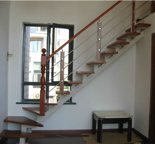 鋼木樓梯斜梁直梁樓梯-016